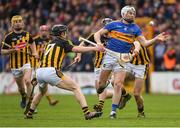 8 April 2018; Brendan Maher of Tipperary in action against against Kilkenny's, from left, Richie Leahy, Enda Morrissey, Conor Delaney and Joey Holden, during the Allianz Hurling League Division 1 Final match between Kilkenny and Tipperary at Nowlan Park in Kilkenny. Photo by Piaras Ó Mídheach/Sportsfile