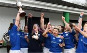 8 April 2018; St Marys RFC captain Aoife Moore lifts the cup following the Womens Division 1 League Final match between St Marys RFC and Railyway Union at Naas RFC in Naas, Co. Kildare. Photo by Ramsey Cardy/Sportsfile