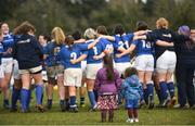 8 April 2018; Young St Mary's RFC supporters watch the team huddle following the Womens Division 1 League Final match between St Marys RFC and Railyway Union at Naas RFC in Naas, Co. Kildare. Photo by Ramsey Cardy/Sportsfile