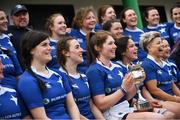 8 April 2018; St Marys RFC captain Aoife Moore with the cup following the Womens Division 1 League Final match between St Marys RFC and Railyway Union at Naas RFC in Naas, Co. Kildare. Photo by Ramsey Cardy/Sportsfile