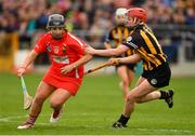 8 April 2018; Linda Collins of Cork in action against Grace Walsh of Kilkenny during the Littlewoods Ireland Camogie League Division 1 Final match between Kilkenny and Cork at Nowlan Park in Kilkenny. Photo by Piaras Ó Mídheach/Sportsfile