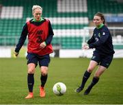 9 April 2018; Diane Caldwell, left, and Dearbhaile Beirne during Republic of Ireland training at Tallaght Stadium in Tallaght, Dublin. Photo by Stephen McCarthy/Sportsfile