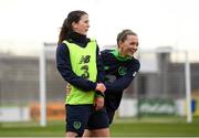 9 April 2018; Niamh Fahey, left, and Katie McCabe during Republic of Ireland training at Tallaght Stadium in Tallaght, Dublin. Photo by Stephen McCarthy/Sportsfile