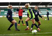 9 April 2018; Republic of Ireland players, from left, Megan Connolly, Diane Caldwell, Denise O'Sullivan and Katie McCabe during training at Tallaght Stadium in Tallaght, Dublin. Photo by Stephen McCarthy/Sportsfile