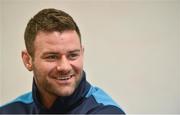 9 April 2018; Fergus McFadden speaking during a Leinster Rugby Press Conference at Leinster Rugby HQ, UCD, Dublin. Photo by David Fitzgerald/Sportsfile