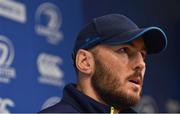 9 April 2018; Backs coach Girvan Dempsey speaking during a Leinster Rugby Press Conference at Leinster Rugby HQ, UCD, Dublin. Photo by David Fitzgerald/Sportsfile