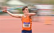 8 April 2018; Alex Reynolds of Nenagh Olympic A.C., Co Tipperary, competing in the U16 Men's Javelin Event during the Irish Life Health National Spring Throws at Templemore in Co. Tipperary. Photo by Sam Barnes/Sportsfile