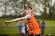 8 April 2018; Ben Connolly of Nenagh Olympic A.C., Co Tipperary, competing in the U16 Men's Javelin Event during the Irish Life Health National Spring Throws at Templemore in Co. Tipperary. Photo by Sam Barnes/Sportsfile