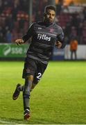 9 April 2018; Marco Tagbajumi of Dundalk after scoring his side's last penalty in the penalty shoot-out during the EA SPORTS Cup Second Round match between St Patrick's Athletic and Dundalk at Richmond Park in Inchicore, Dublin. Photo by Piaras Ó Mídheach/Sportsfile