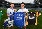 10 April 2018; Dublin footballer Ciaran Kilkenny and Wexford hurler Lee Chin in attendance in Croke Park, Dublin, at the launch of the 2018 Beko Club Bua award scheme, Leinster GAA’s accreditation and health check system for clubs in the province. For more information visit leinstergaa.ie/club-bua/. Photo by Stephen McCarthy/Sportsfile