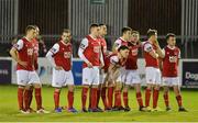 9 April 2018; St. Patrick's Athletic players before the penalty shoot-out during the EA SPORTS Cup Second Round match between St Patrick's Athletic and Dundalk at Richmond Park in Inchicore, Dublin. Photo by Ben McShane/Sportsfile