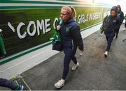 10 April 2018; Amber Barrett of Republic of Ireland arrives prior to the 2019 FIFA Women's World Cup Qualifier match between Republic of Ireland and Netherlands at Tallaght Stadium in Tallaght, Dublin. Photo by Stephen McCarthy/Sportsfile
