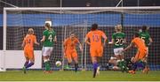 10 April 2018; Sherida Spitse, 8, of Netherlands celebrates after scoring her side's second goal, a penalty, during the 2019 FIFA Women's World Cup Qualifier match between Republic of Ireland and Netherlands at Tallaght Stadium in Tallaght, Dublin. Photo by Stephen McCarthy/Sportsfile