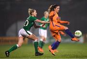 10 April 2018; Danielle van de Donk of Netherlands in action against Megan Connolly of Republic of Ireland during the 2019 FIFA Women's World Cup Qualifier match between Republic of Ireland and Netherlands at Tallaght Stadium in Tallaght, Dublin. Photo by Stephen McCarthy/Sportsfile