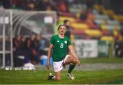 10 April 2018; Leanne Kiernan of Republic of Ireland reacts during the 2019 FIFA Women's World Cup Qualifier match between Republic of Ireland and Netherlands at Tallaght Stadium in Tallaght, Dublin. Photo by Stephen McCarthy/Sportsfile