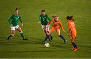 10 April 2018; Jackie Groenen and Danielle van de Donk, right, of Netherlandsin action against Niamh Fahey, 5, and Ruesha Littlejohn of Republic of Ireland during the 2019 FIFA Women's World Cup Qualifier match between Republic of Ireland and Netherlands at Tallaght Stadium in Tallaght, Dublin. Photo by Stephen McCarthy/Sportsfile