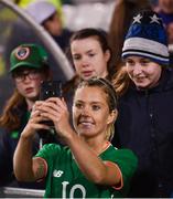10 April 2018; Denise O'Sullivan of Republic of Ireland with supporters following the 2019 FIFA Women's World Cup Qualifier match between Republic of Ireland and Netherlands at Tallaght Stadium in Tallaght, Dublin. Photo by Stephen McCarthy/Sportsfile