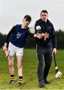 11 April 2018; GAA star TJ Reid was at Castlecomer Community School in Kilkenny today to launch the GAA Super Games Centre in partnership with Sky Sports at the school. The Super Games Centres which are based all over the country, were set up to reduce youth drop out and encourage “play to stay” amongst youth, specifically between the ages of 12 and 17 where youth drop out is most prevalent. Sky Sports is supporting the GAA Super Games Centres by arranging visits with Sky Sports mentors and providing kits and equipment to the estimated 9000 members countrywide. Pictured is TJ Reid with Castlecomer Community School pupil Tommy Coogan, aged 14, during the launch. Photo by Sam Barnes/Sportsfile