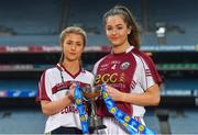11 April 2018; The Lidl All Ireland Post Primary Schools Finals were launched today at Croke Park. The finals will be contested at Senior and Junior levels, with three finals in each grade. It’s an all-Loreto decider in the Senior A final, with Loreto (Clonmel, Tipperary) meeting Loreto (Cavan). Meanwhile, Glenamaddy (Galway) will play Presentation, Thurles (Tipperary) in the senior B final and in the senior C decider, Coláiste Bhaile Chláir, Claregalway (Galway) will take on Scoil Mhuire, Trim (Meath). Loreto (Cavan) are also in the junior A decider, where their opponents are ISK, Killorglin (Kerry). In the junior B final, Coláiste Bhaile Chláir, Claregalway (Galway) are also involved, and their opponents are St Brigid’s S.S., Killarney, Kerry. Finally, the junior C final is the meeting of St Marys H.S., Midleton (Cork) and St Clare's Comprehensive, Manorhamilton (Leitrim). Full fixture details available at www.ladiesgaelic.ie. Pictured are Senior C Finalists Aoife Maher, Presentation, Thurles, Tipperary, left, and Maeve Flanagan, Glenamaddy, Galway. Croke Park, Dublin. Photo by Piaras Ó Mídheach/Sportsfile