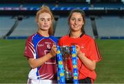 11 April 2018; The Lidl All Ireland Post Primary Schools Finals were launched today at Croke Park. The finals will be contested at Senior and Junior levels, with three finals in each grade. It’s an all-Loreto decider in the Senior A final, with Loreto (Clonmel, Tipperary) meeting Loreto (Cavan). Meanwhile, Glenamaddy (Galway) will play Presentation, Thurles (Tipperary) in the senior B final and in the senior C decider, Coláiste Bhaile Chláir, Claregalway (Galway) will take on Scoil Mhuire, Trim (Meath). Loreto (Cavan) are also in the junior A decider, where their opponents are ISK, Killorglin (Kerry). In the junior B final, Coláiste Bhaile Chláir, Claregalway (Galway) are also involved, and their opponents are St Brigid’s S.S., Killarney, Kerry. Finally, the junior C final is the meeting of St Marys H.S., Midleton (Cork) and St Clare's Comprehensive, Manorhamilton (Leitrim). Full fixture details available at www.ladiesgaelic.ie. Pictured are Senior B Finalists Gemma Coll, Coláiste Bhaile Chláir, Claregalway, Galway, left, and Rachel Troy, Scoil Mhuire, Trim, Co Meath. Croke Park, Dublin. Photo by Piaras Ó Mídheach/Sportsfile