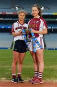 11 April 2018; The Lidl All Ireland Post Primary Schools Finals were launched today at Croke Park. The finals will be contested at Senior and Junior levels, with three finals in each grade. It’s an all-Loreto decider in the Senior A final, with Loreto (Clonmel, Tipperary) meeting Loreto (Cavan). Meanwhile, Glenamaddy (Galway) will play Presentation, Thurles (Tipperary) in the senior B final and in the senior C decider, Coláiste Bhaile Chláir, Claregalway (Galway) will take on Scoil Mhuire, Trim (Meath). Loreto (Cavan) are also in the junior A decider, where their opponents are ISK, Killorglin (Kerry). In the junior B final, Coláiste Bhaile Chláir, Claregalway (Galway) are also involved, and their opponents are St Brigid’s S.S., Killarney, Kerry. Finally, the junior C final is the meeting of St Marys H.S., Midleton (Cork) and St Clare's Comprehensive, Manorhamilton (Leitrim). Full fixture details available at www.ladiesgaelic.ie. Pictured are Senior C Finalists Aoife Maher, Presentation, Thurles, Tipperary, left, and Maeve Flanagan, Glenamaddy, Galway. Croke Park, Dublin. Photo by Piaras Ó Mídheach/Sportsfile