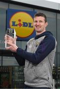 11 April 2018; The Lidl/Irish Daily Star Manager of the Month for March was announced today as Anthony Masterson from Wexford. Under Anthony’s stewardship, Wexford have qualified for the Lidl National League Division 3 semi-finals, finishing on top of the table with 18 points from a possible 21. Pictured is Anthony Masterson with his award at Lidl in Gorey. Photo by Matt Browne/Sportsfile