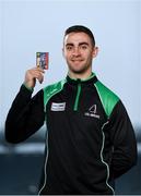 12 April 2018; Cúl Heroes, the official trading cards of the GAA/GPA, launched their 2018 collection at Croke Park with brand ambassadors James McCarthy and Padraic Mannion as well as Noelle Healy and Gemma O’Connor. Cúl Heroes is entering its fourth year on the market and aims to continue its promotion of Gaelic Games, the players and the unique skills of our national sport. In attendance at the launch is Dublin footballer James McCarthy at Croke Park in Dublin. Photo by David Fitzgerald/Sportsfile