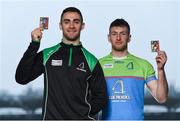 12 April 2018; Cúl Heroes, the official trading cards of the GAA/GPA, launched their 2018 collection at Croke Park with brand ambassadors James McCarthy and Padraic Mannion as well as Noelle Healy and Gemma O’Connor. Cúl Heroes is entering its fourth year on the market and aims to continue its promotion of Gaelic Games, the players and the unique skills of our national sport. In attendance at the launch are Dublin footballer James McCarthy, left, and Galway hurler Padraic Mannion at Croke Park in Dublin. Photo by David Fitzgerald/Sportsfile