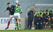 12 April 2018; Cameron Clark of Scotland in action against Ali Regbha of Republic of Ireland during the U18s Schools match between Republic of Ireland and Scotland at Home Farm FC in Whitehall, Dublin. Photo by David Fitzgerald/Sportsfile