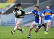 11 April 2018; Patrick D'Arcy of Kerry in action against Kevin Hayes of Tipperary during the Electric Ireland Munster GAA Football Minor Championship Quarter-Final match between Tipperary and Kerry at Semple Stadium in Thurles, Co Tipperary. Photo by Matt Browne/Sportsfile