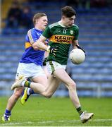 11 April 2018; Patrick D'Arcy of Kerry in action against Christy McDonagh of Tipperary during the Electric Ireland Munster GAA Football Minor Championship Quarter-Final match between Tipperary and Kerry at Semple Stadium in Thurles, Co Tipperary. Photo by Matt Browne/Sportsfile