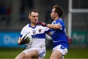 12 April 2018; Gavin Burke of St Vincents in action against Kevin Gilmore of Skerries Harps during the Dublin County Senior Club Football Championship match between St. Vincent's and Skerries Harps at Parnell Park in Dublin. Photo by Sam Barnes/Sportsfile