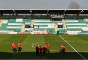 13 April 2018; Bohemians players inspect the pitch prior to the SSE Aitricity League Premier Division match between Shamrock Rovers and Bohemians at Tallaght Stadium in Tallaght, Dublin. Photo by Seb Daly/Sportsfile