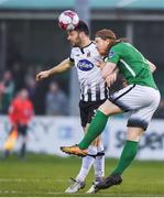 13 April 2018; Patrick Hoban of Dundalk in action against Hugh Douglas of Bray Wanderers during the SSE Airtricity League Premier Division match between Bray Wanderers and Dundalk at the Carlisle Grounds in Bray, Co Wicklow. Photo by Eóin Noonan/Sportsfile