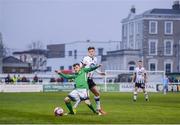 13 April 2018; Corey Galvin of Bray Wanderers in action against Seán Gannon of Dundalk during the SSE Airtricity League Premier Division match between Bray Wanderers and Dundalk at the Carlisle Grounds in Bray, Co Wicklow. Photo by Eóin Noonan/Sportsfile