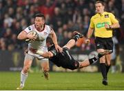 13 April 2018; John Cooney of Ulster is tackled by Hanno Dirksen of Ospreys during the Guinness PRO14 Round 20 match between Ulster and Ospreys at Kingspan Stadium in Belfast. Photo by Oliver McVeigh/Sportsfile