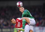 13 April 2018; Sean McLoughlin of Cork City in action against Jake Keegan of St Patrick's Athletic during SSE Airtricity League Premier Division match between Cork City and St Patrick's Athletic at Turner's Cross in Cork. Photo by Piaras Ó Mídheach/Sportsfile