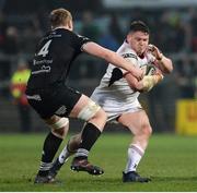 13 April 2018; Ross Kane of Ulster in action against Bradley Davies of Ospreys during the Guinness PRO14 Round 20 match between Ulster and Ospreys at Kingspan Stadium in Belfast. Photo by Oliver McVeigh/Sportsfile