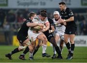 13 April 2018; Ross Kane of Ulster is tackled by Bradley Davies of Ospreys  during the Guinness PRO14 Round 20 match between Ulster and Ospreys at Kingspan Stadium in Belfast. Photo by Oliver McVeigh/Sportsfile