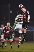 13 April 2018; Ian Morris of Bohemians in action against Dan Carr of Shamrock Rovers during the SSE Aitricity League Premier Division match between Shamrock Rovers and Bohemians at Tallaght Stadium in Tallaght, Dublin. Photo by Seb Daly/Sportsfile