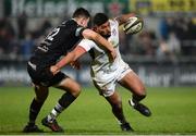 13 April 2018; Charles Piutau of Ulster is tackled by Owen Watkin of Ospreys during the Guinness PRO14 Round 20 match between Ulster and Ospreys at Kingspan Stadium in Belfast. Photo by Oliver McVeigh/Sportsfile