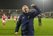 13 April 2018; Cork City manager John Caulfield celebrates after the SSE Airtricity League Premier Division match between Cork City and St Patrick's Athletic at Turner's Cross in Cork. Photo by Piaras Ó Mídheach/Sportsfile