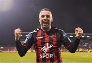 13 April 2018; Keith Ward of Bohemians celebrates following his side's victory during the SSE Aitricity League Premier Division match between Shamrock Rovers and Bohemians at Tallaght Stadium in Tallaght, Dublin. Photo by Seb Daly/Sportsfile