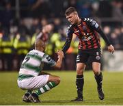 13 April 2018; Philip Gannon of Bohemians shakes hands with Ethan Boyle of Shamrock Rovers following the SSE Aitricity League Premier Division match between Shamrock Rovers and Bohemians at Tallaght Stadium in Tallaght, Dublin. Photo by Seb Daly/Sportsfile