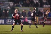 13 April 2018; Keith Ward of Bohemians celebrates at the final whistle following his side's victory during the SSE Aitricity League Premier Division match between Shamrock Rovers and Bohemians at Tallaght Stadium in Tallaght, Dublin. Photo by Seb Daly/Sportsfile