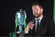13 April 2018; Ireland defence coach Andy Farrell speaking during the UCD RFC Annual Dinner 2018 at UCD O’Reilly Hall in Belfield. Photo by Matt Browne/Sportsfile