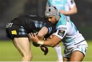 13 April 2018; Tommy Seymour of Glasgow Warriors is tackled by Stacey Ili during the Guinness PRO14 Round 20 match between Glasgow Warriors and Connacht at Scotstoun Stadium in Glasgow, Scotland. Photo by Paul Devlin/Sportsfile