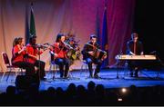 14 April 2018; Jessica Revile, Tom Reville, Kiera Revile, Dearbha Daly and Paul O’Sullivan from Bannow-Ballymitty, Wexford, competing in the Ceol Uirlise category during the All-Ireland Scór Sinsir Finals 2018 at the Clayton Hotel Ballroom & Knocknarea Arena in Sligo IT, Sligo. Photo by Eóin Noonan/Sportsfile