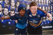 14 April 2018; Leinster supporters Olan McCulloch, age 12, left, and Oisin Smith, age 12, both from Kildare, ahead of the Guinness PRO14 Round 20 match between Leinster and Benetton Rugby at the RDS Arena in Ballsbridge, Dublin. Photo by Seb Daly/Sportsfile