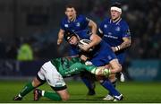 14 April 2018; Richardt Strauss of Leinster is tackled by Simone Ferrari of Benetton Rugby during the Guinness PRO14 Round 20 match between Leinster and Benetton Rugby at the RDS Arena in Dublin. Photo by Ramsey Cardy/Sportsfile